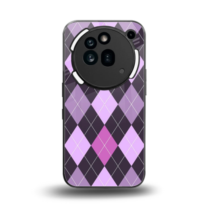 Argyle Purple back phone cover | glass case for nothing phone 3a pro