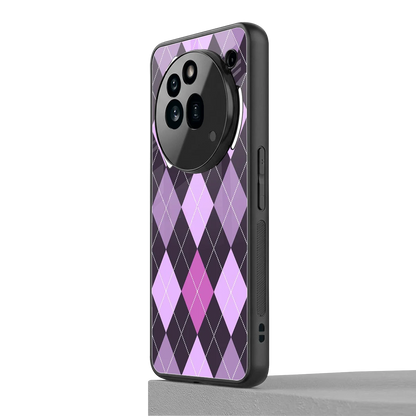 Argyle Purple nothing phone 3a pro mobile cover | shockproof glass phone case