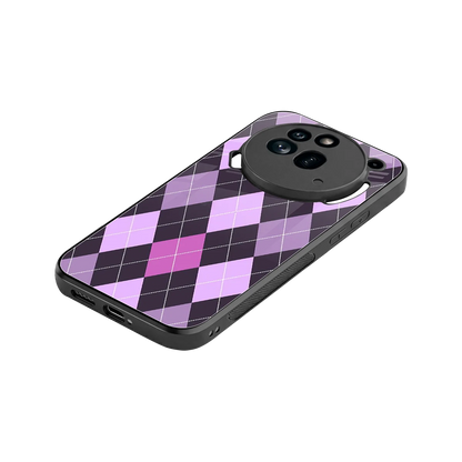 Argyle Purple stylish phone case for nothing phone 3a pro | glossy glass and slim fit