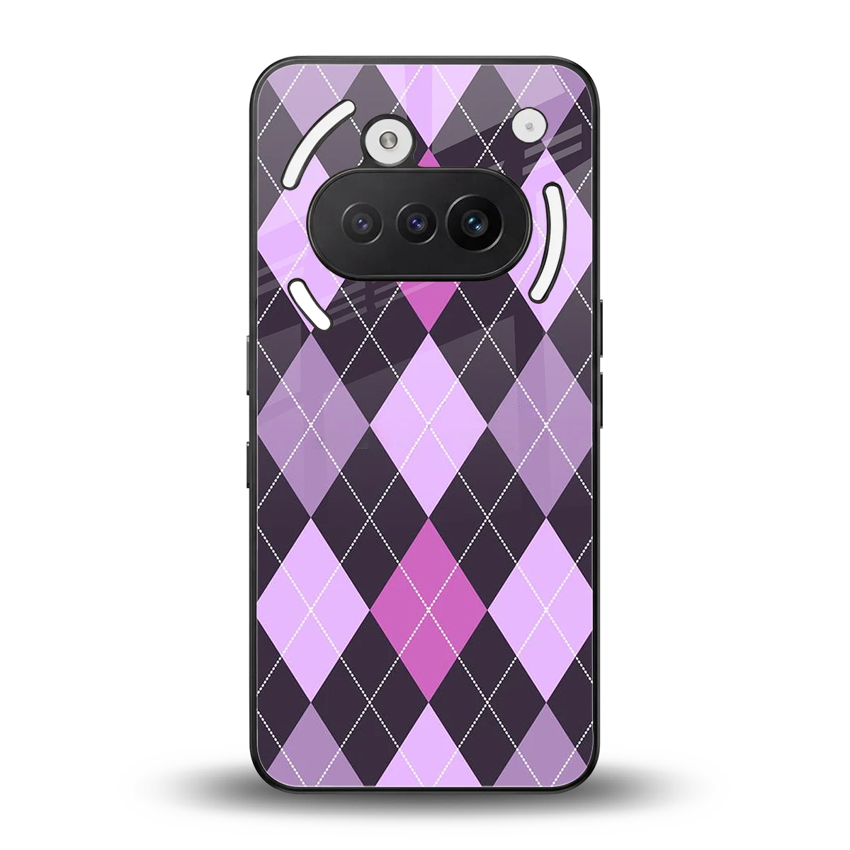 Argyle Purple back phone cover | glass case for nothing phone 3a