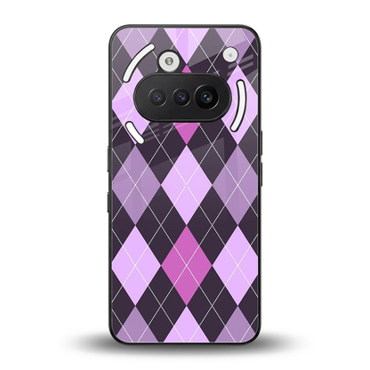 Argyle Purple back phone cover | glass case for nothing phone 3a