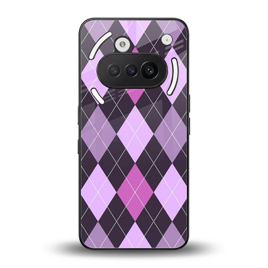 Argyle Purple back phone cover | glass case for nothing phone 3a