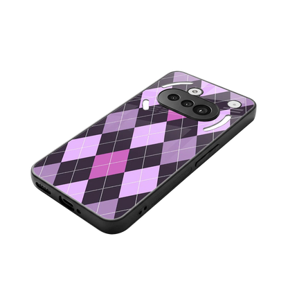Argyle Purple stylish phone case for nothing phone 3a | glossy glass and slim fit