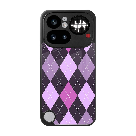 Argyle Purple back phone cover | glass case for nothing phone 4a pro