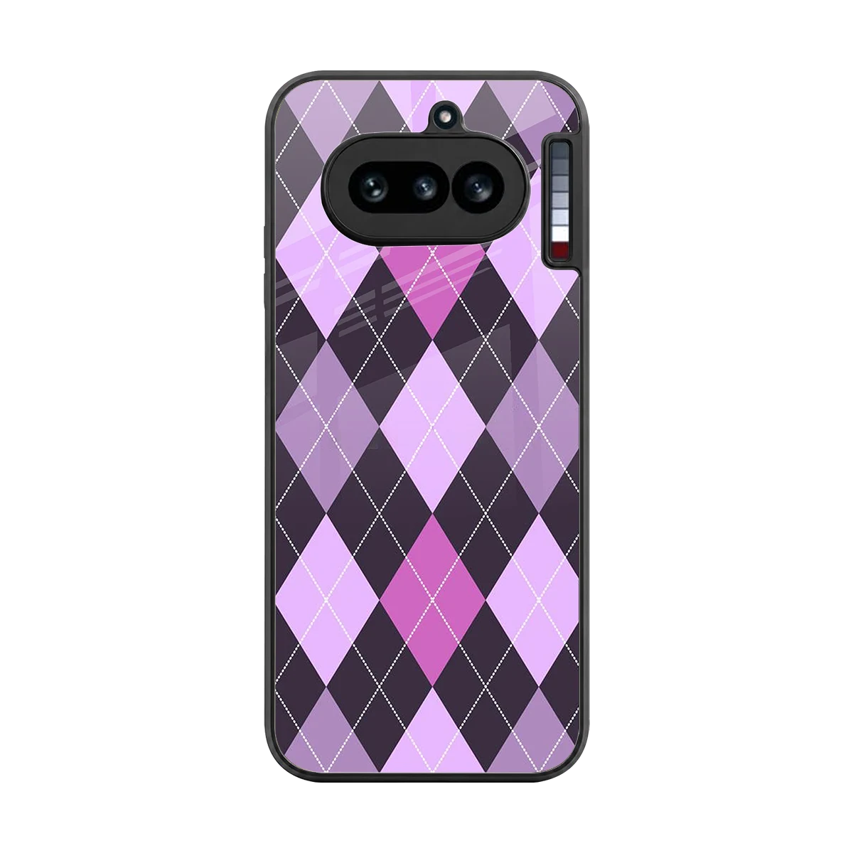 Argyle Purple back phone cover | glass case for nothing phone 4a