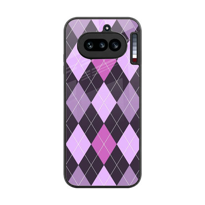 Argyle Purple back phone cover | glass case for nothing phone 4a