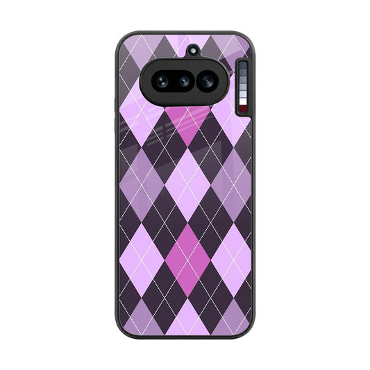 Argyle Purple back phone cover | glass case for nothing phone 4a