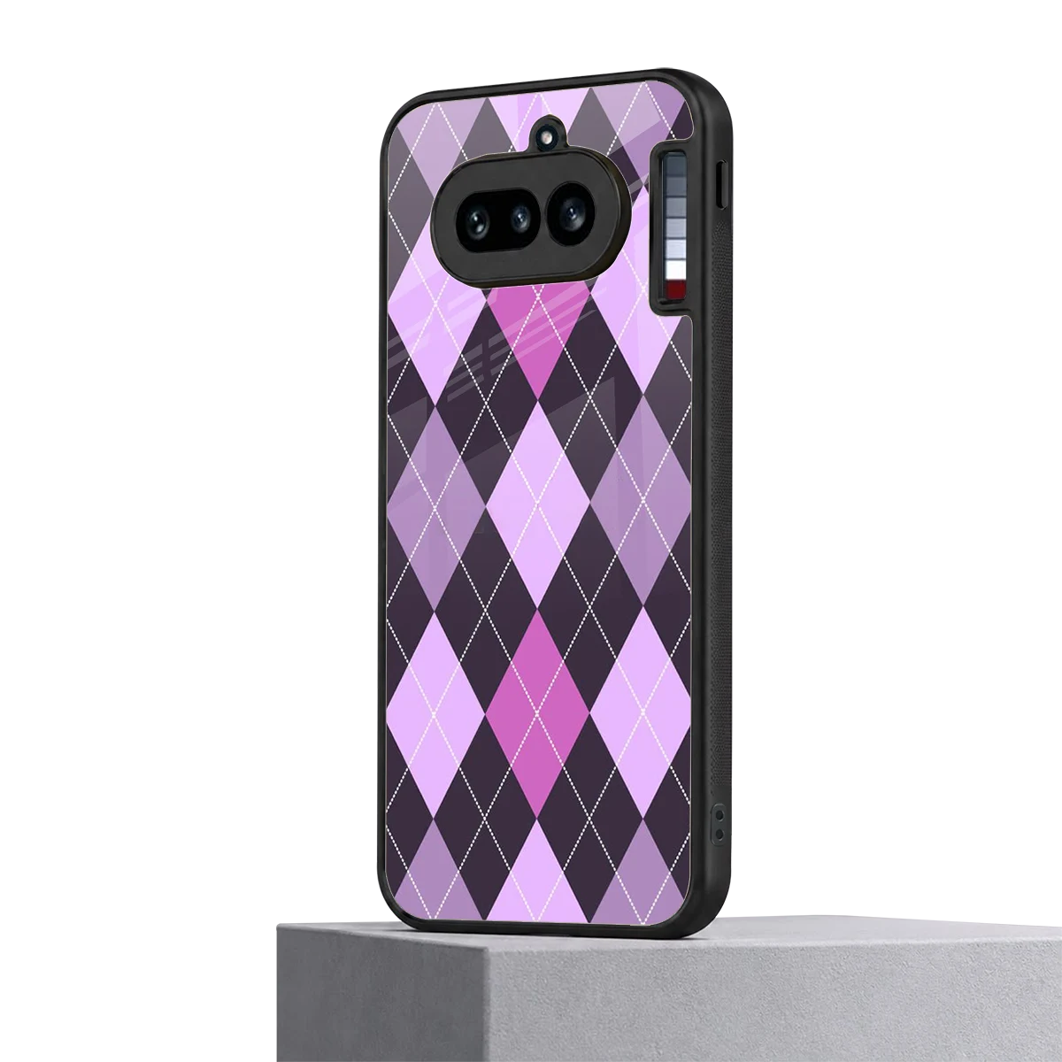 Argyle Purple nothing phone 4a mobile cover | shockproof glass phone case