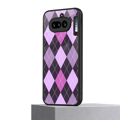 Argyle Purple nothing phone 4a mobile cover | shockproof glass phone case