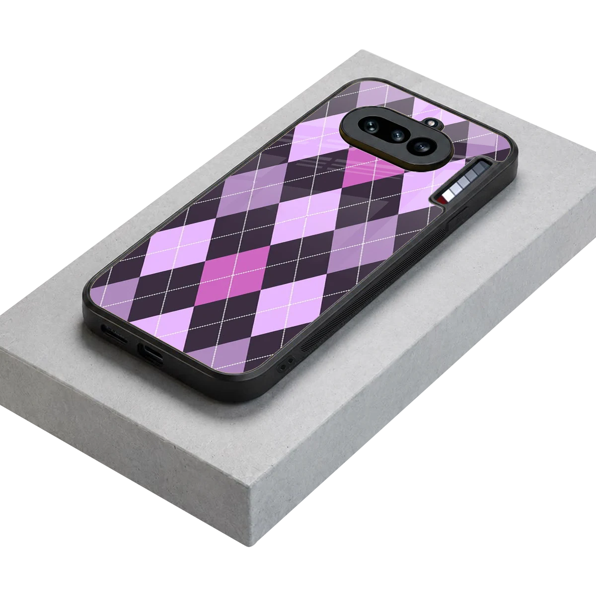 Argyle Purple stylish phone case for nothing phone 4a | glossy glass and slim fit