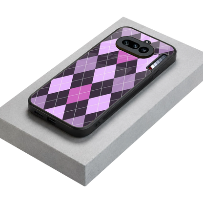 Argyle Purple stylish phone case for nothing phone 4a | glossy glass and slim fit
