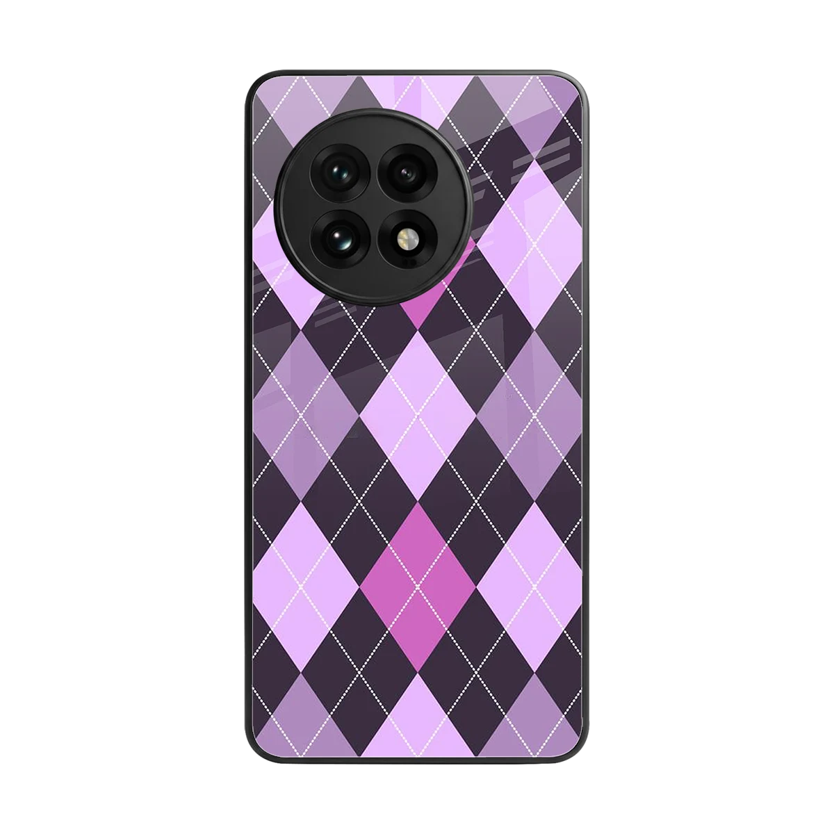 Argyle Purple back phone cover | glass case for oneplus 13r