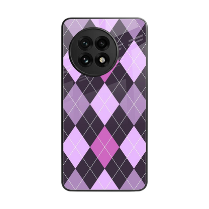 Argyle Purple back phone cover | glass case for oneplus 13r
