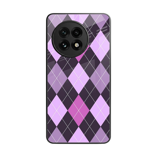 Argyle Purple back phone cover | glass case for oneplus 13r