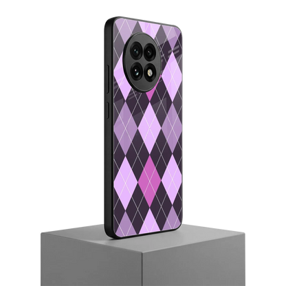 Argyle Purple oneplus 13r mobile cover | shockproof glass phone case