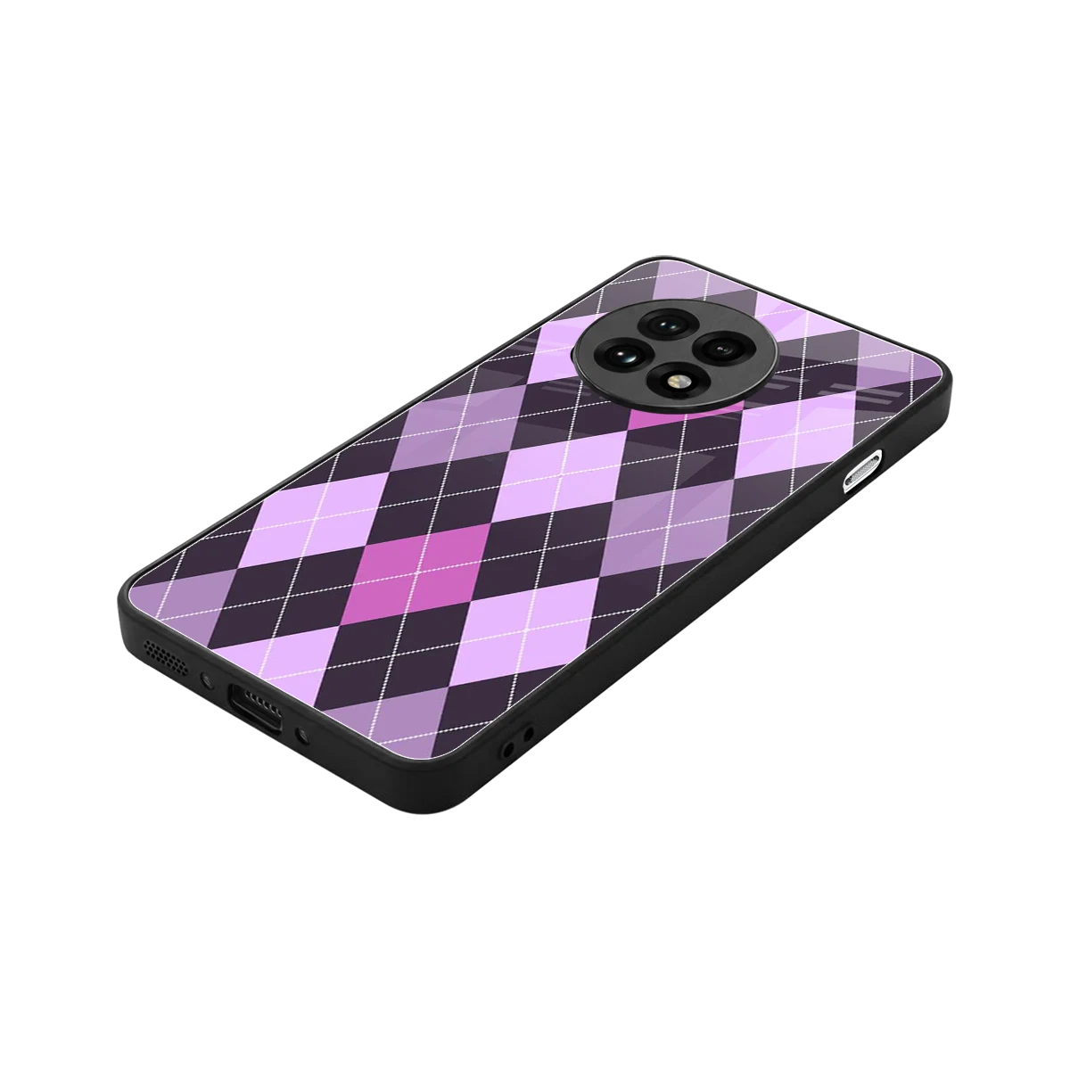 Argyle Purple stylish phone case for oneplus 13r | glossy glass and slim fit