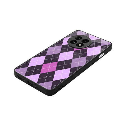 Argyle Purple stylish phone case for oneplus 13r | glossy glass and slim fit
