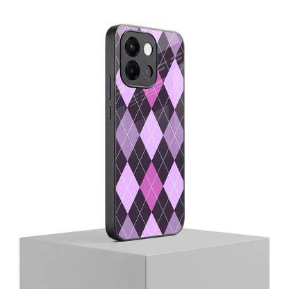 Argyle Purple oneplus 13s mobile cover | shockproof glass phone case