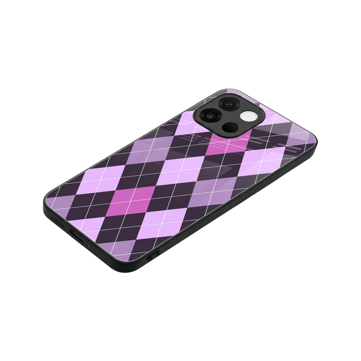 Argyle Purple stylish phone case for oneplus 13s | glossy glass and slim fit