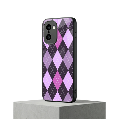 Argyle Purple oneplus 15r mobile cover | shockproof glass phone case