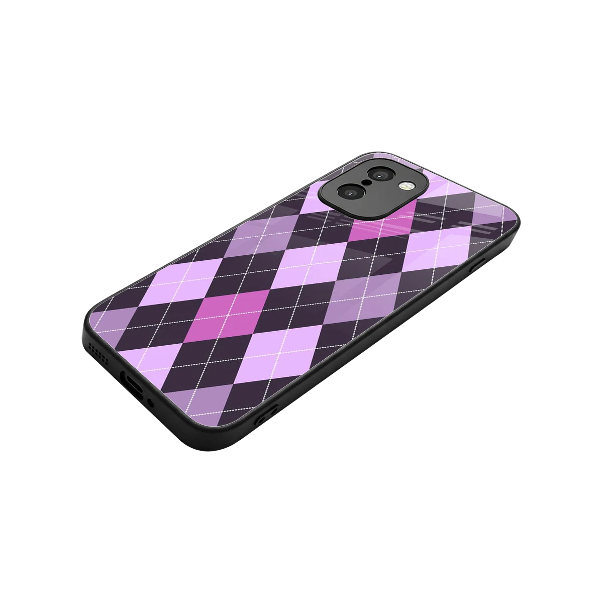 Argyle Purple stylish phone case for oneplus 15r | glossy glass and slim fit