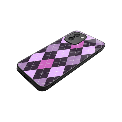 Argyle Purple stylish phone case for oneplus 15r | glossy glass and slim fit