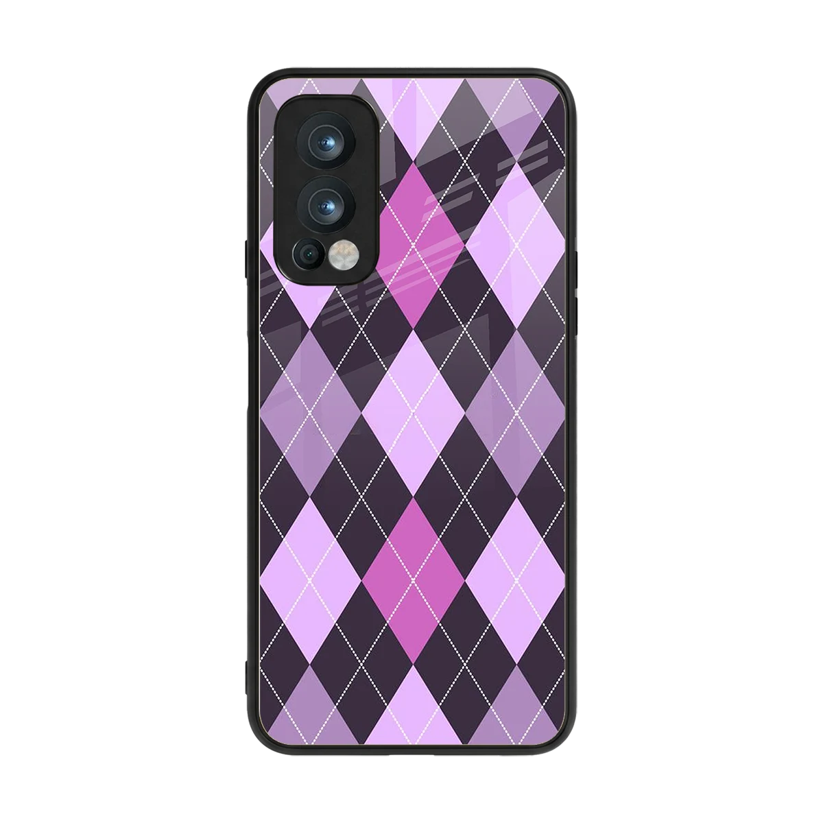 Argyle Purple back phone cover | glass case for oneplus nord 2