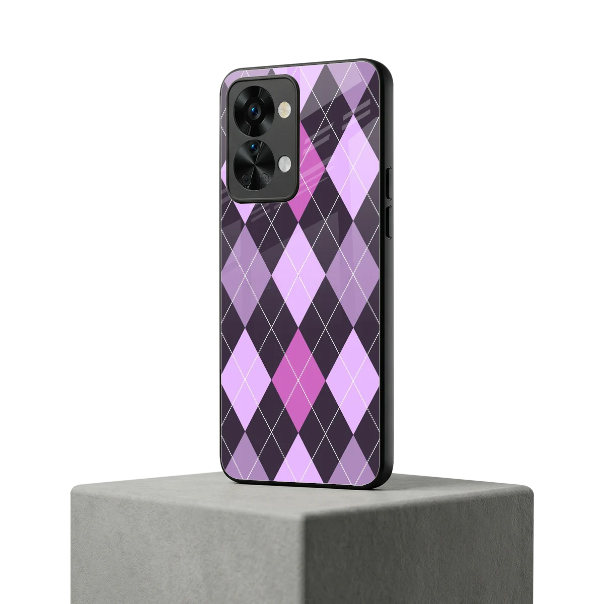 Argyle Purple oneplus nord 2t mobile cover | shockproof glass phone case