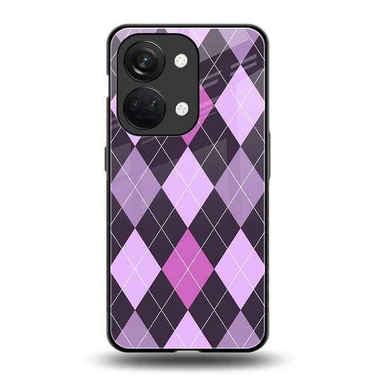Argyle Purple back phone cover | glass case for oneplus nord 3