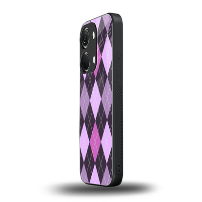Argyle Purple oneplus nord 3 mobile cover | shockproof glass phone case