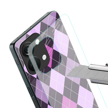 Argyle Purple stylish phone case for oneplus nord 3 | glossy glass and slim fit