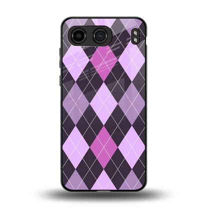 Argyle Purple back phone cover | glass case for oneplus nord 4