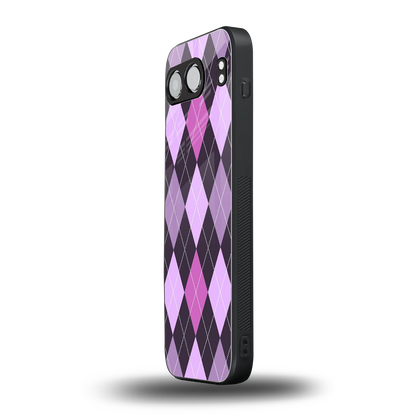 Argyle Purple oneplus nord 4 mobile cover | shockproof glass phone case