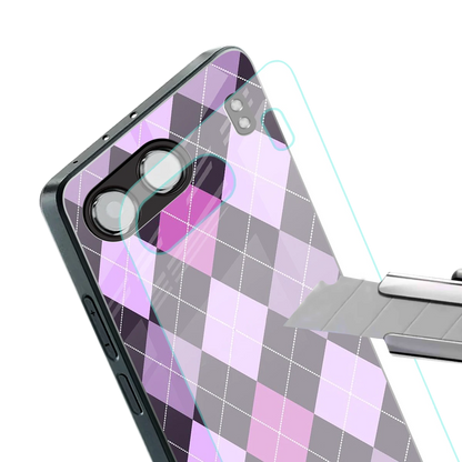 Argyle Purple stylish phone case for oneplus nord 4 | glossy glass and slim fit