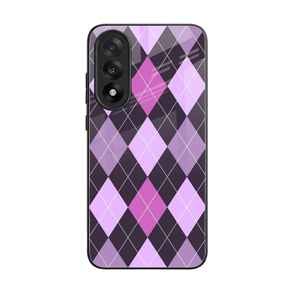 Argyle Purple back phone cover | glass case for oneplus nord 5