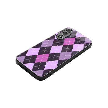 Argyle Purple stylish phone case for oneplus nord 5 | glossy glass and slim fit