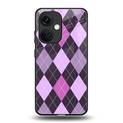 Argyle Purple back phone cover | glass case for oneplus nord ce 3