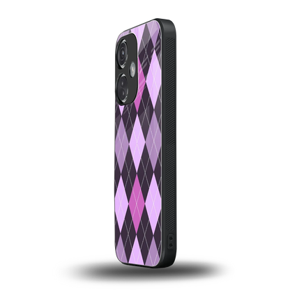 Argyle Purple oneplus nord ce 3 mobile cover | shockproof glass phone case