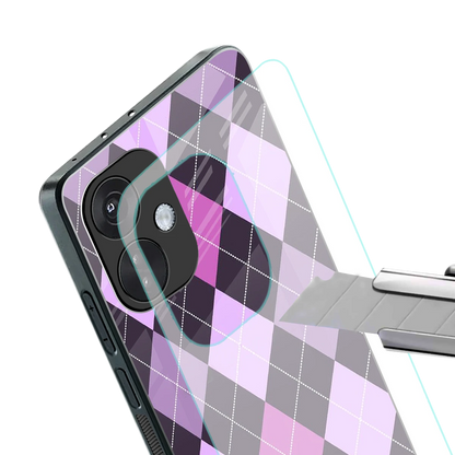 Argyle Purple stylish phone case for oneplus nord ce 3 | glossy glass and slim fit