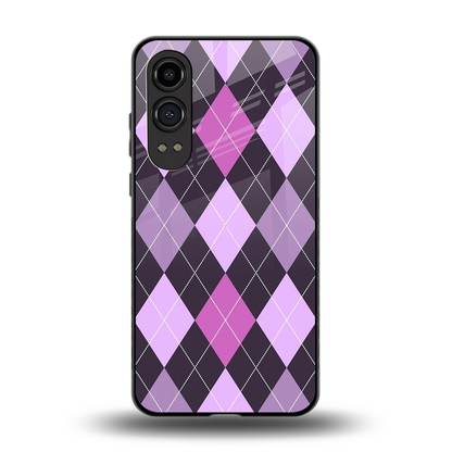 Argyle Purple back phone cover | glass case for oneplus nord ce 4 lite