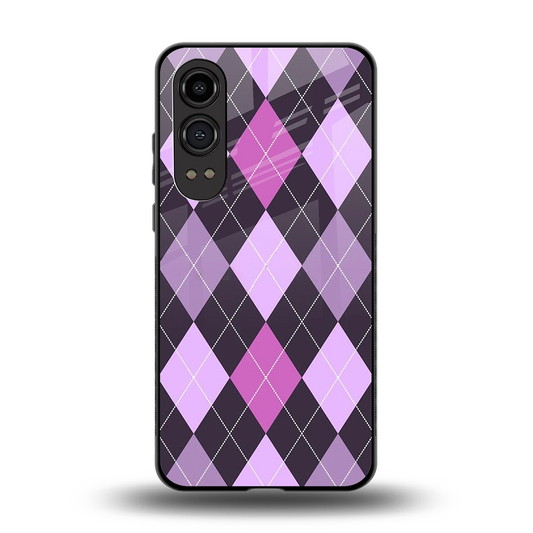Argyle Purple back phone cover | glass case for oneplus nord ce 4 lite