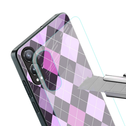 Argyle Purple stylish phone case for oneplus nord ce 4 lite | glossy glass and slim fit