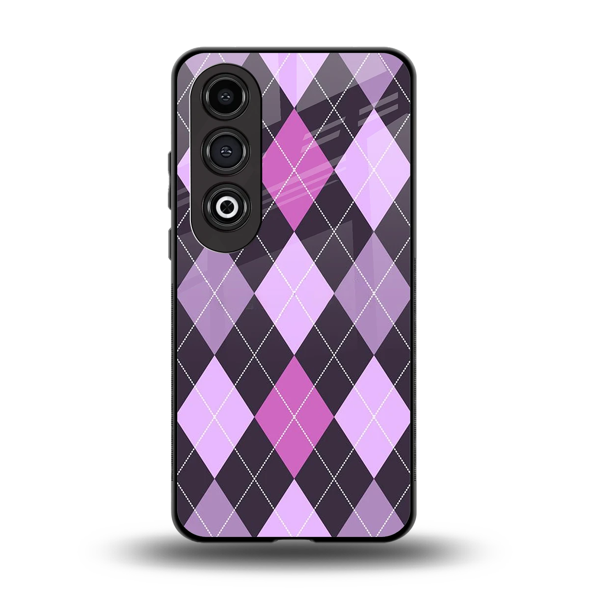 Argyle Purple back phone cover | glass case for oneplus nord ce 4