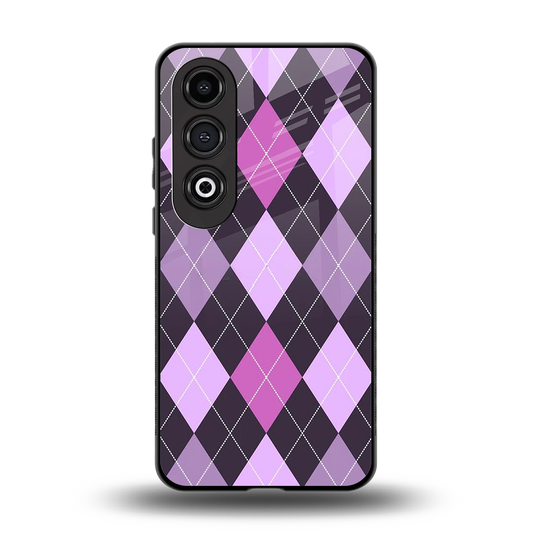 Argyle Purple back phone cover | glass case for oneplus nord ce 4