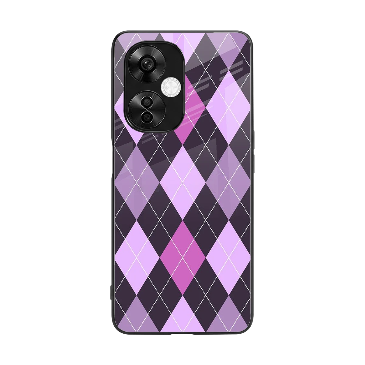 Argyle Purple back phone cover | glass case for oneplus nord ce 3 lite