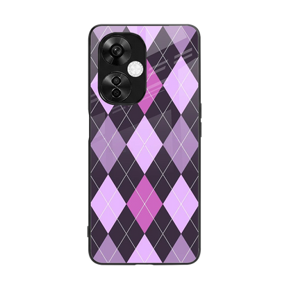 Argyle Purple back phone cover | glass case for oneplus nord ce 3 lite