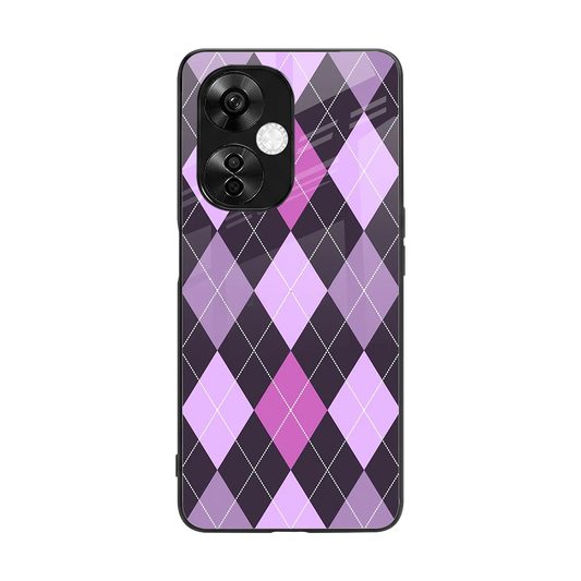 Argyle Purple back phone cover | glass case for oneplus nord ce 3 lite