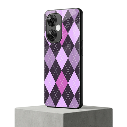 Argyle Purple oneplus nord ce 3 lite mobile cover | shockproof glass phone case