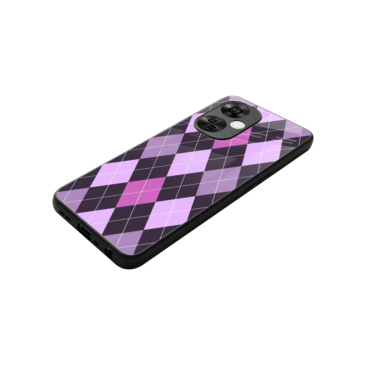 Argyle Purple stylish phone case for oneplus nord ce 3 lite | glossy glass and slim fit
