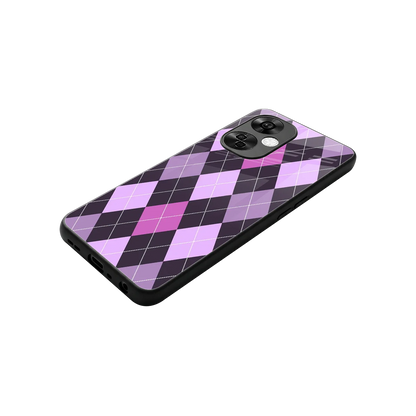 Argyle Purple stylish phone case for oneplus nord ce 3 lite | glossy glass and slim fit